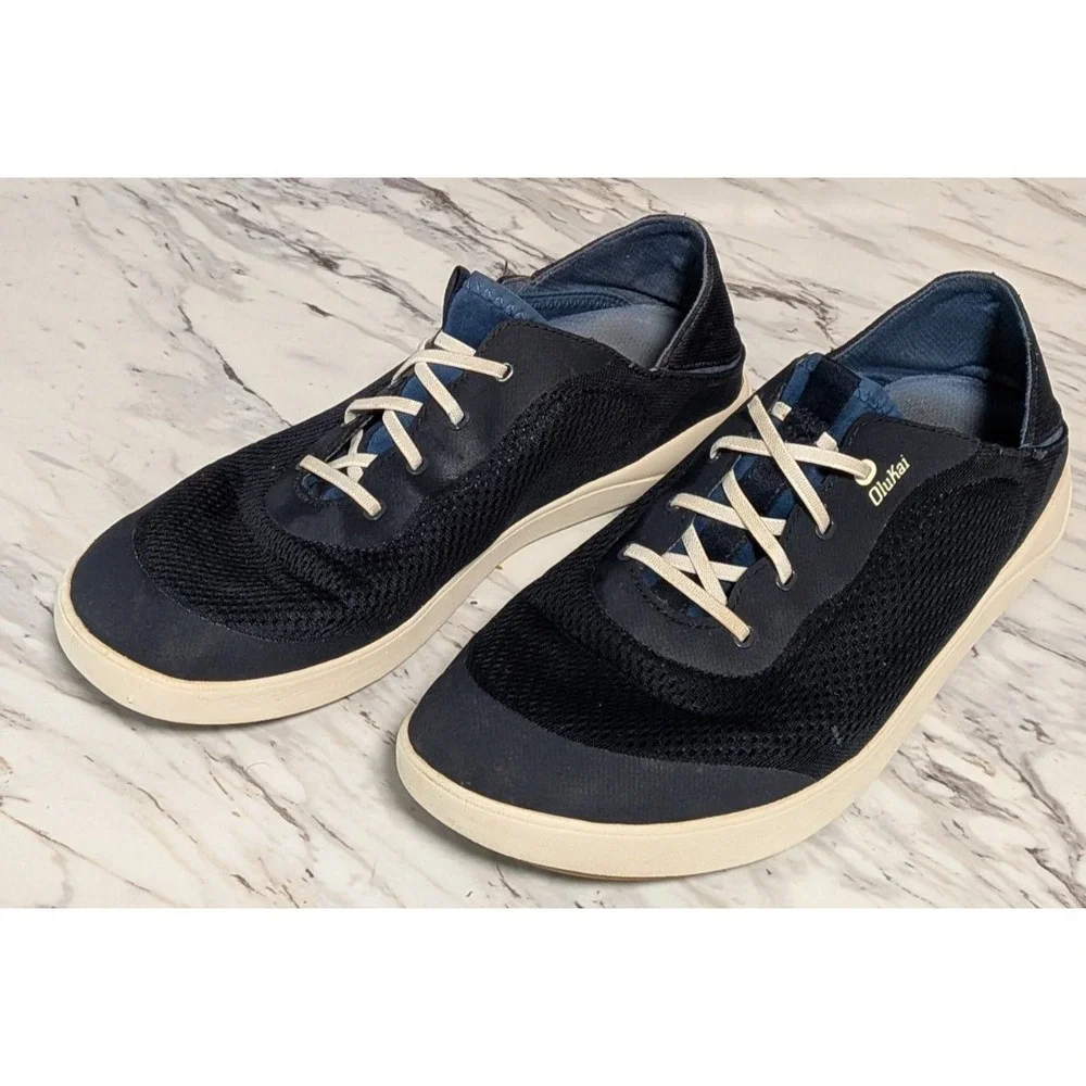 OluKai Moku Pae Trench Blue Slip‎ On Low Top Fishing Sneakers Men's Size 13